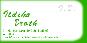 ildiko droth business card
